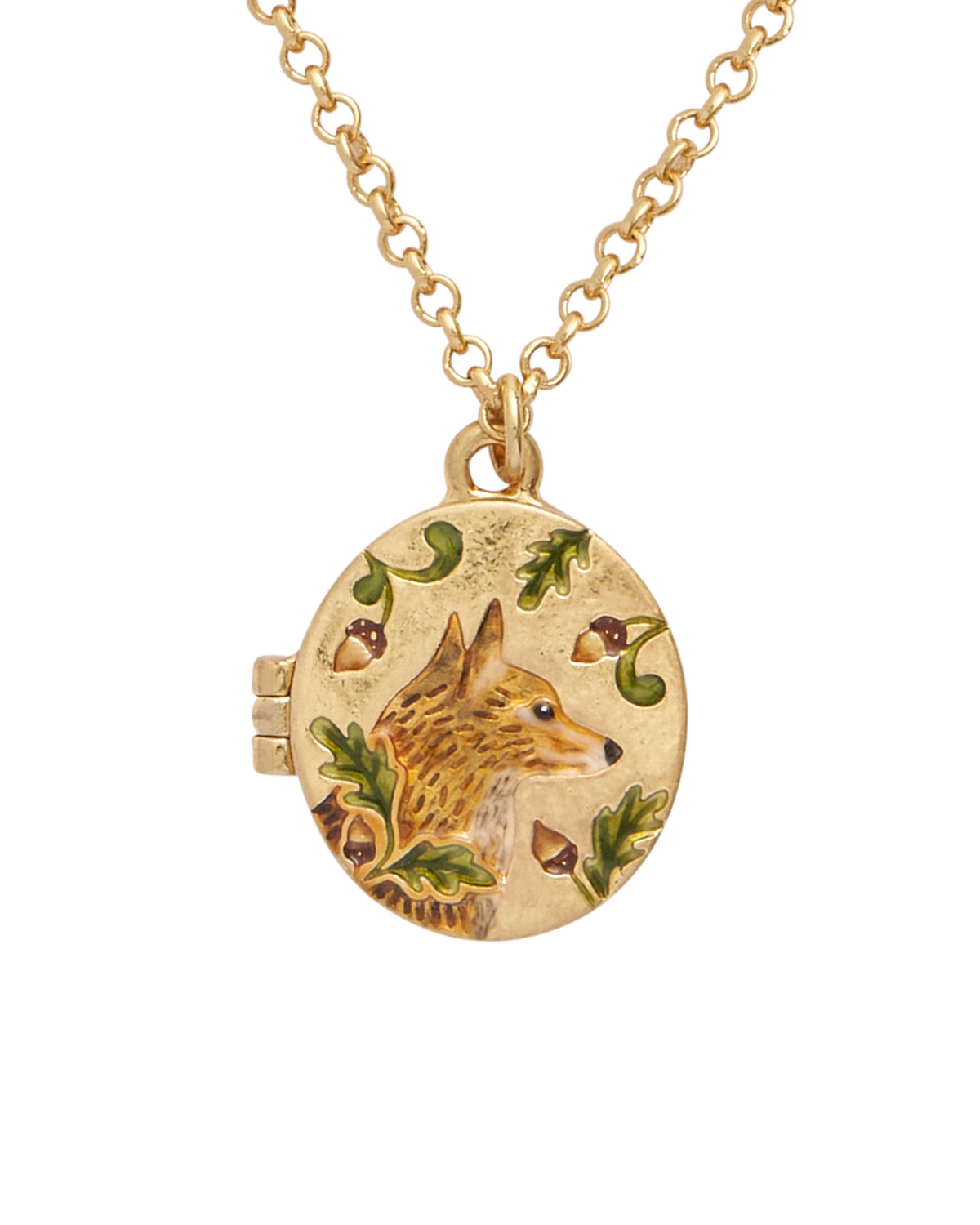 fable-england-jewellery-fox-medaillon-kette-eichel-oval image 1