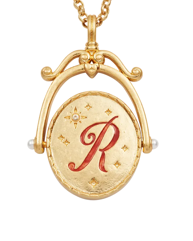 fable-england-jewellery-r-initial-halskette-ros-gold-rose image 1