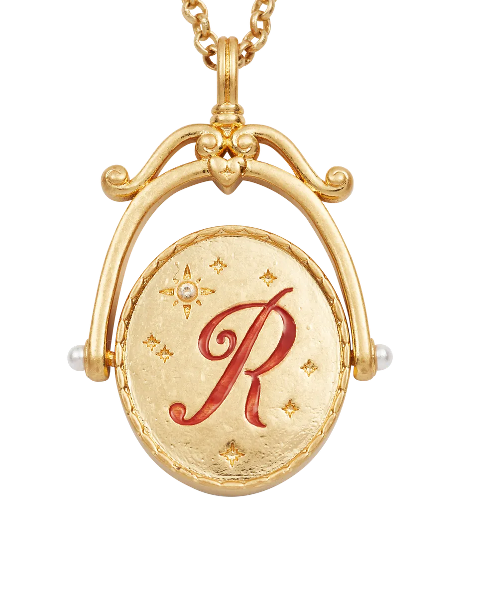 fable-england-jewellery-r-initial-halskette-ros-gold-rose image 1