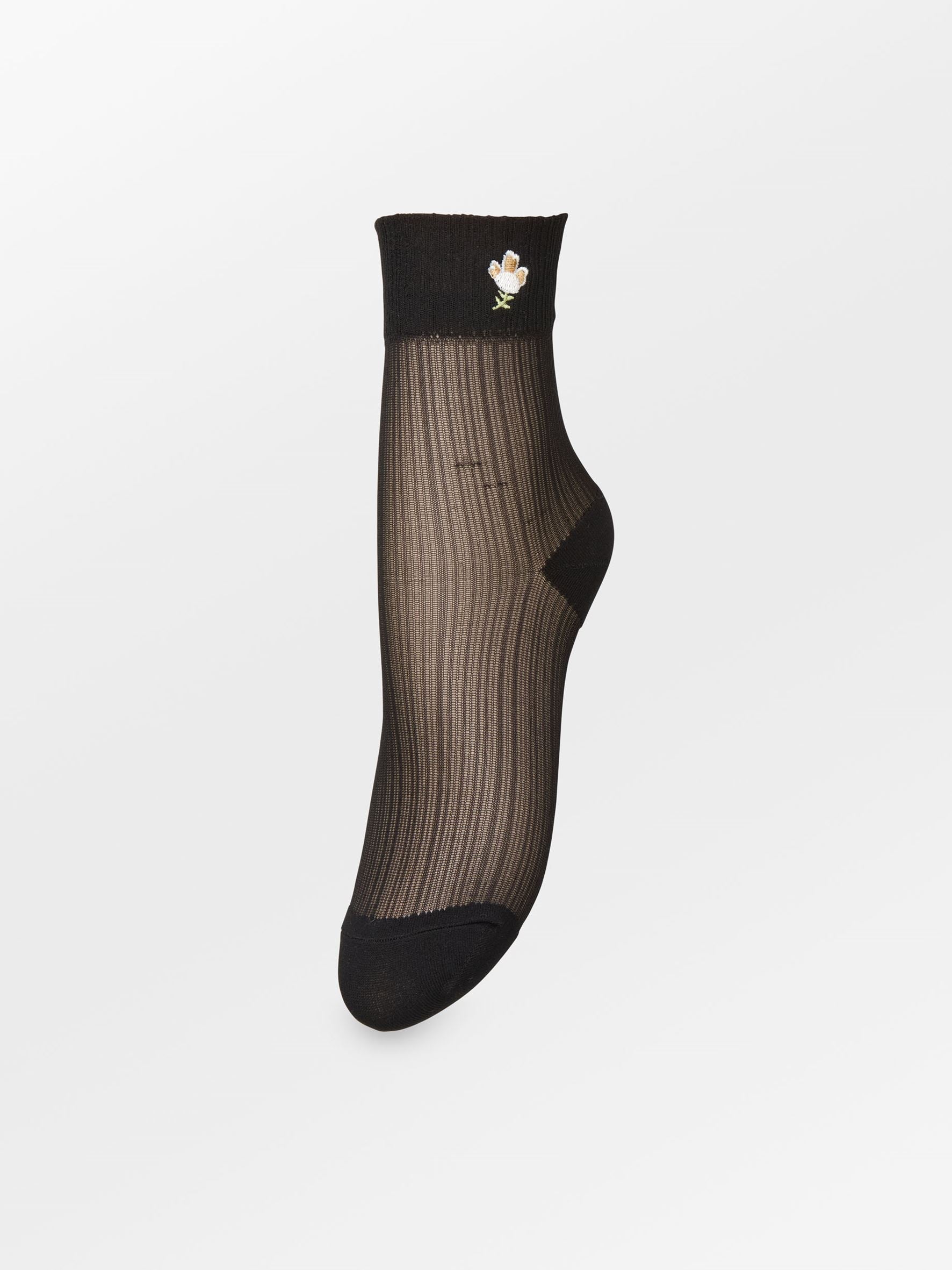 becks-ndergaard-floral-sheer-sock-socken-schwarz-37-39-blume image 1