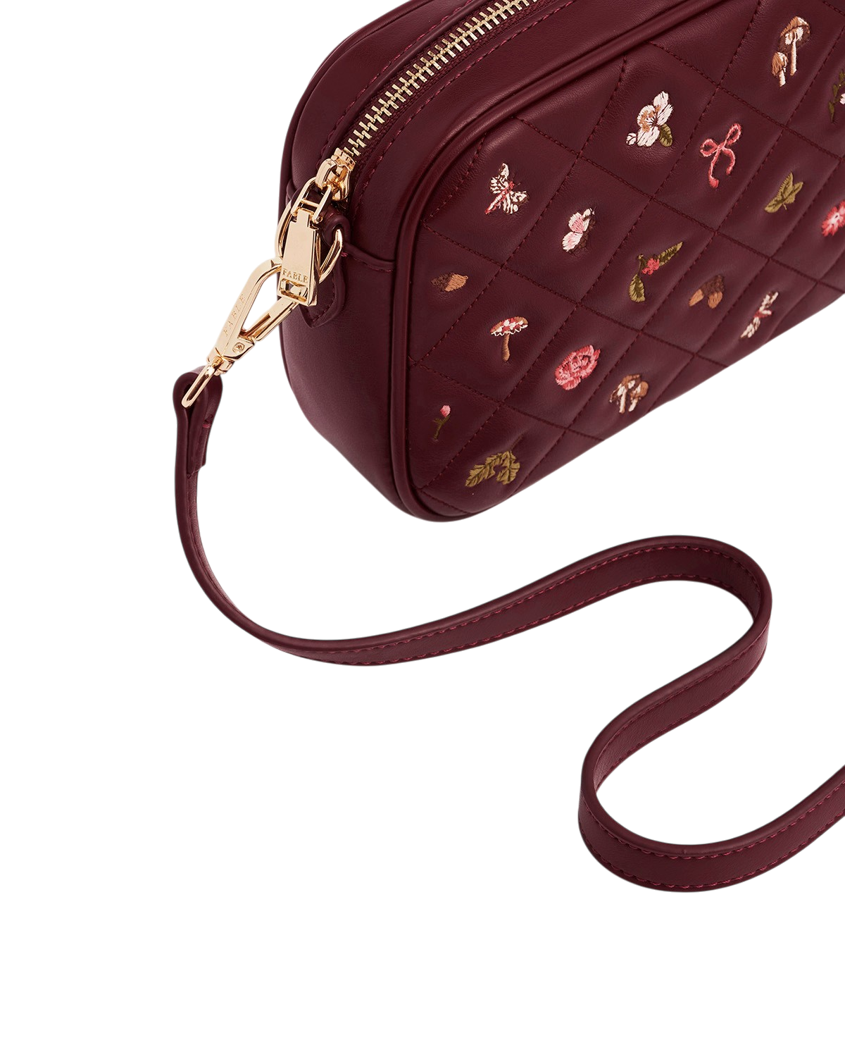 fable-england-alice-orla-camera-bag-bordeaux-stickerei-pilze image 7