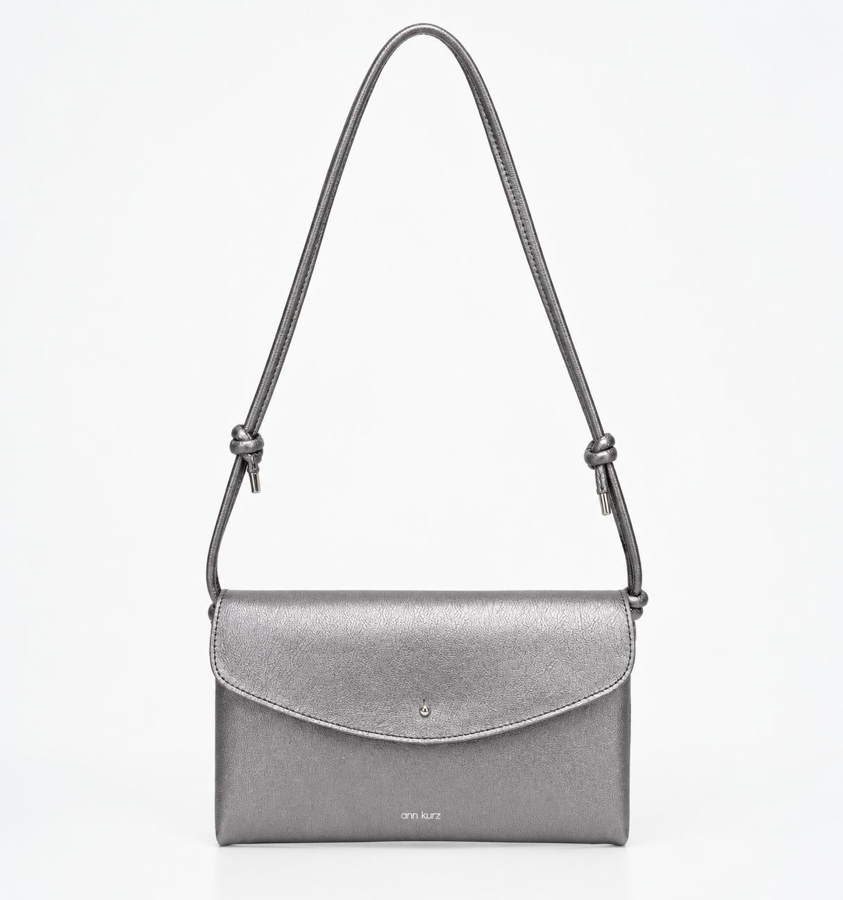 ann-kurz-cute-clutch-metallic-dark-silver-clutch-leder image 1