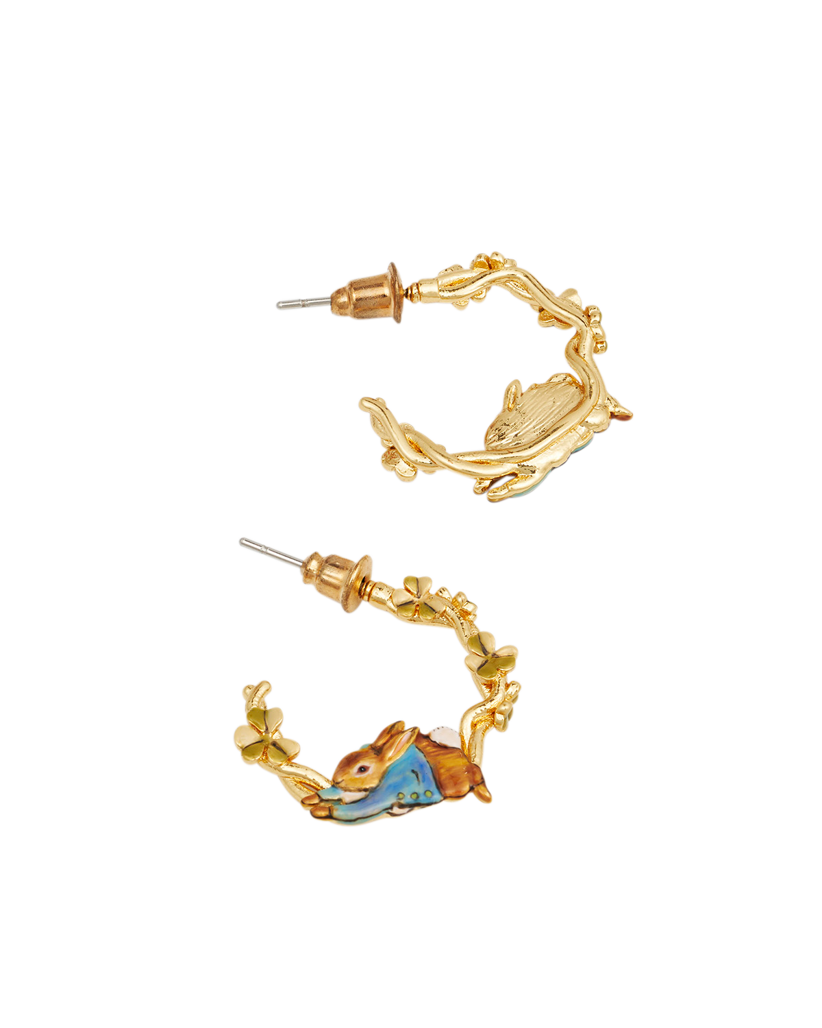 fable-england-jewellery-peter-rabbit-jumping-clover-creolen-gold image 5