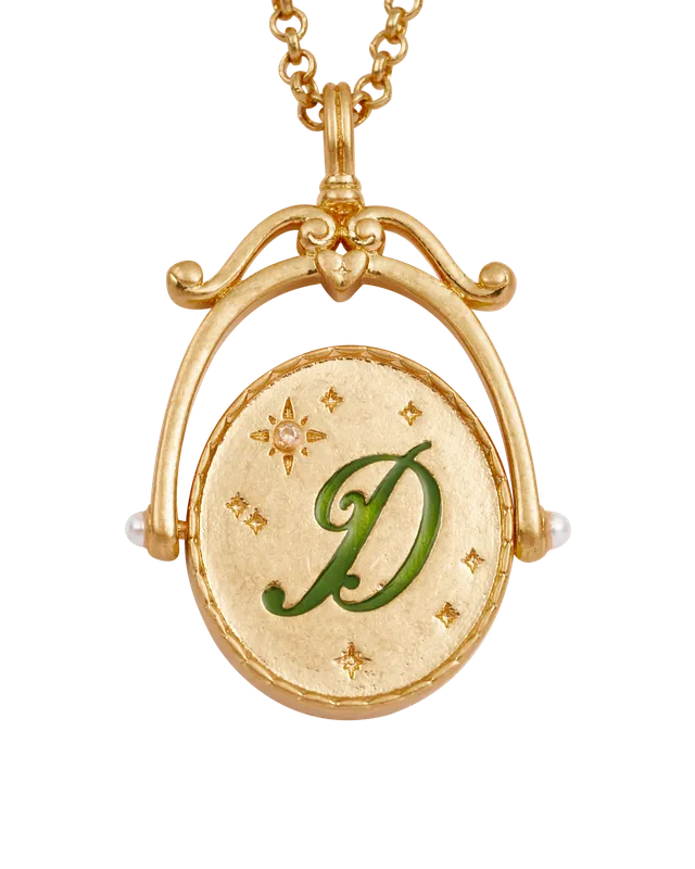 fable-england-jewellery-d-initial-daisy-spinner-halskette-gold image 1