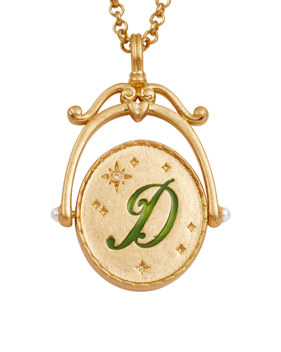 fable-england-jewellery-d-initial-daisy-spinner-halskette-gold image 1