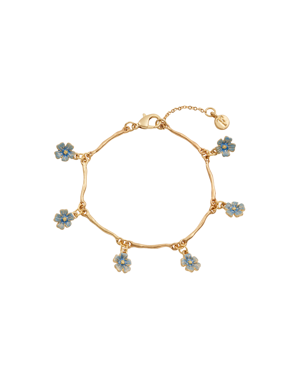 fable-england-forget-me-not-armband-gold-mit-emaille-blumen image 1