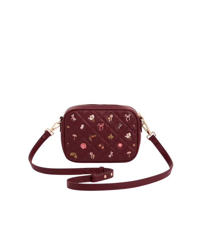 fable-england-alice-orla-camera-bag-bordeaux-stickerei-pilze image 1