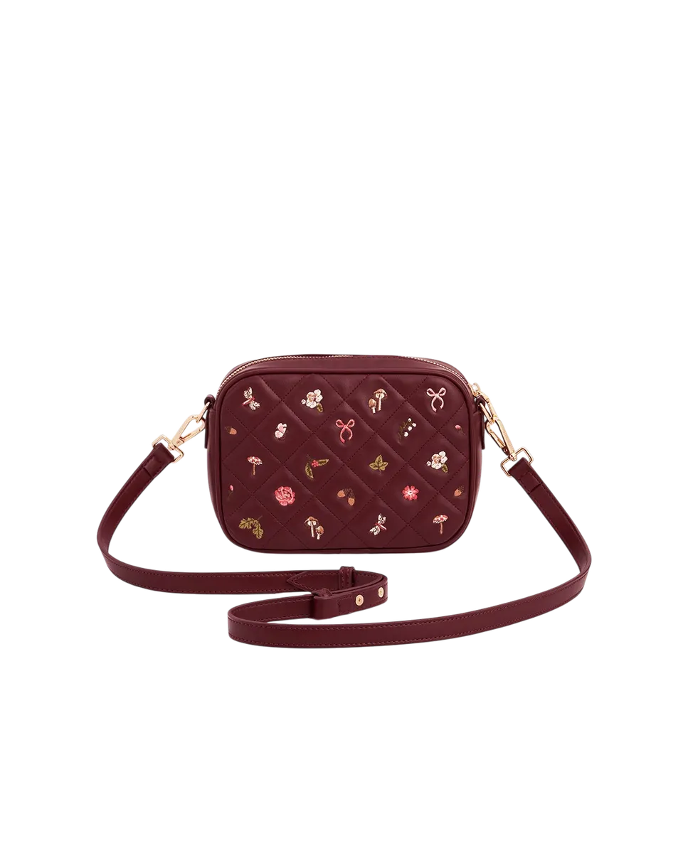 fable-england-alice-orla-camera-bag-bordeaux-stickerei-pilze image 1