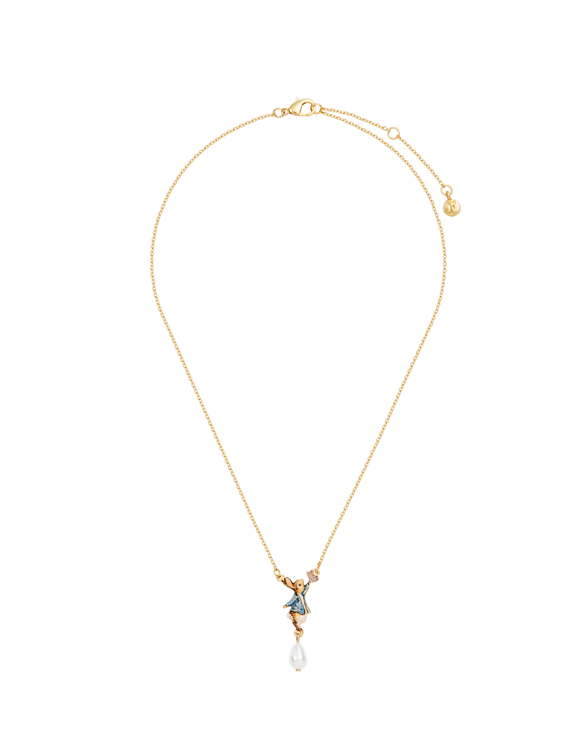 fable-england-peter-rabbit-butterfly-pearl-halskette-gold image 4
