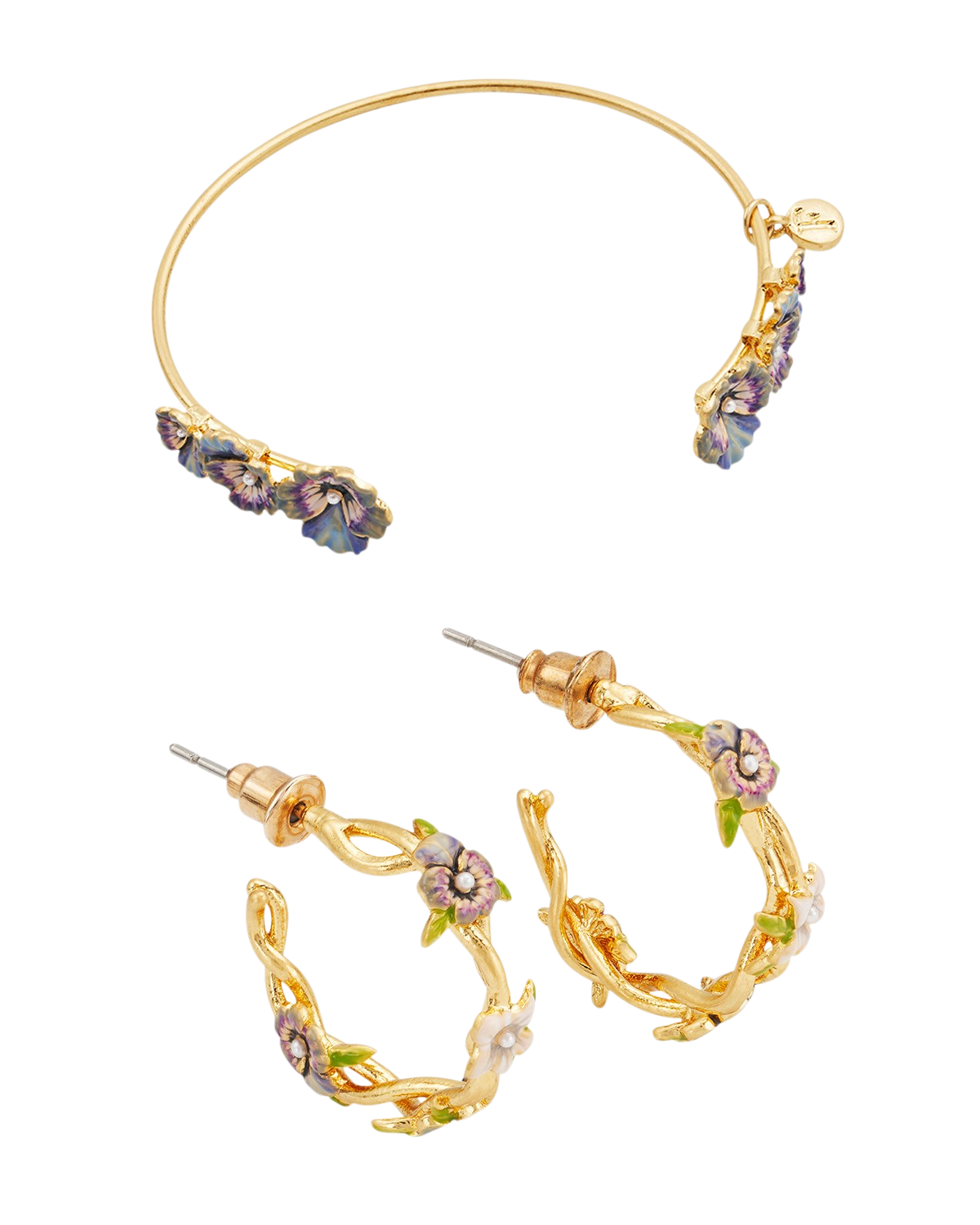 fable-england-wildflower-schmuckset-gold-creolen-armreif image 1