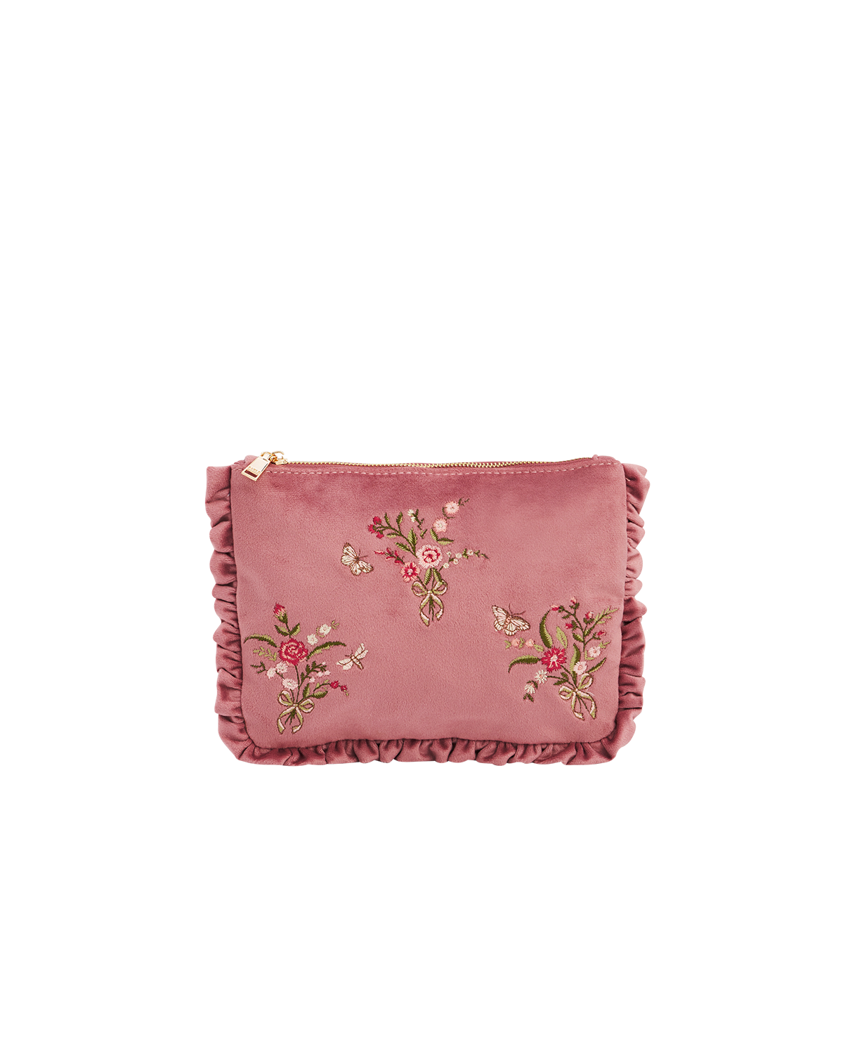 fable-england-floral-posy-pouch-samt-rosa-bestickt-m image 1
