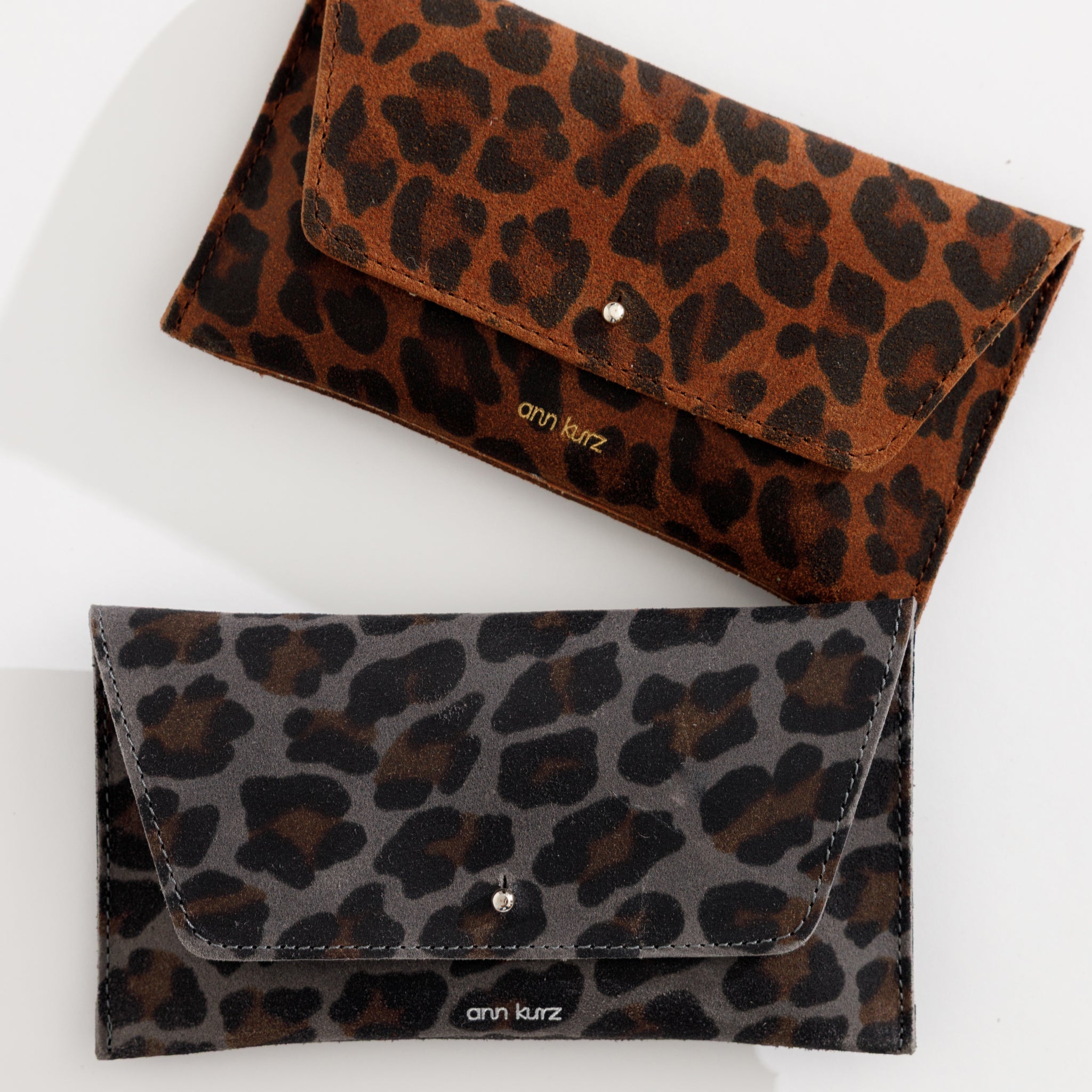 ann-kurz-mini-envelope-leder-geldb-rse-leo-grey-reissverschluss image 3