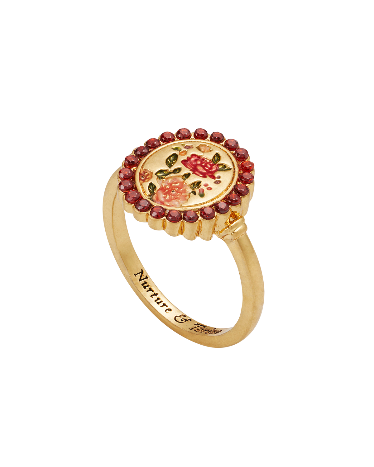 fable-england-eve-floral-ring-gold-granat-gr-medium image 1