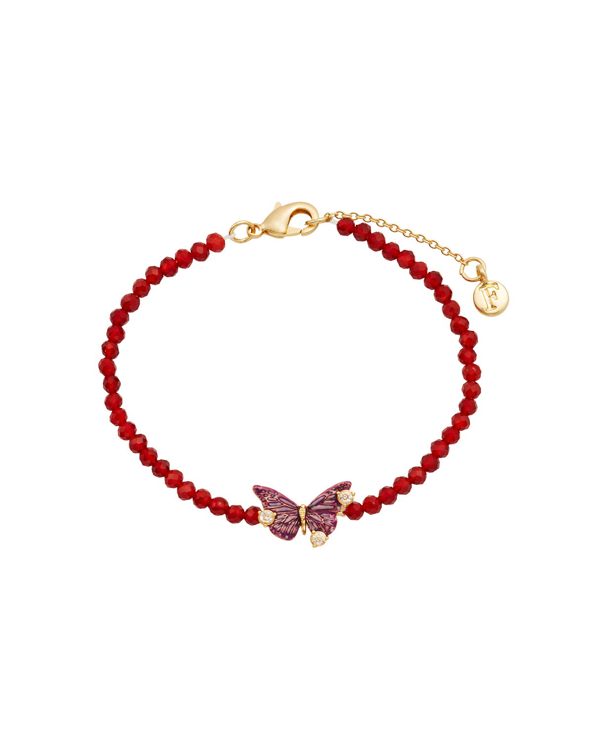 fable-england-hera-butterfly-armband-gold-granat image 1