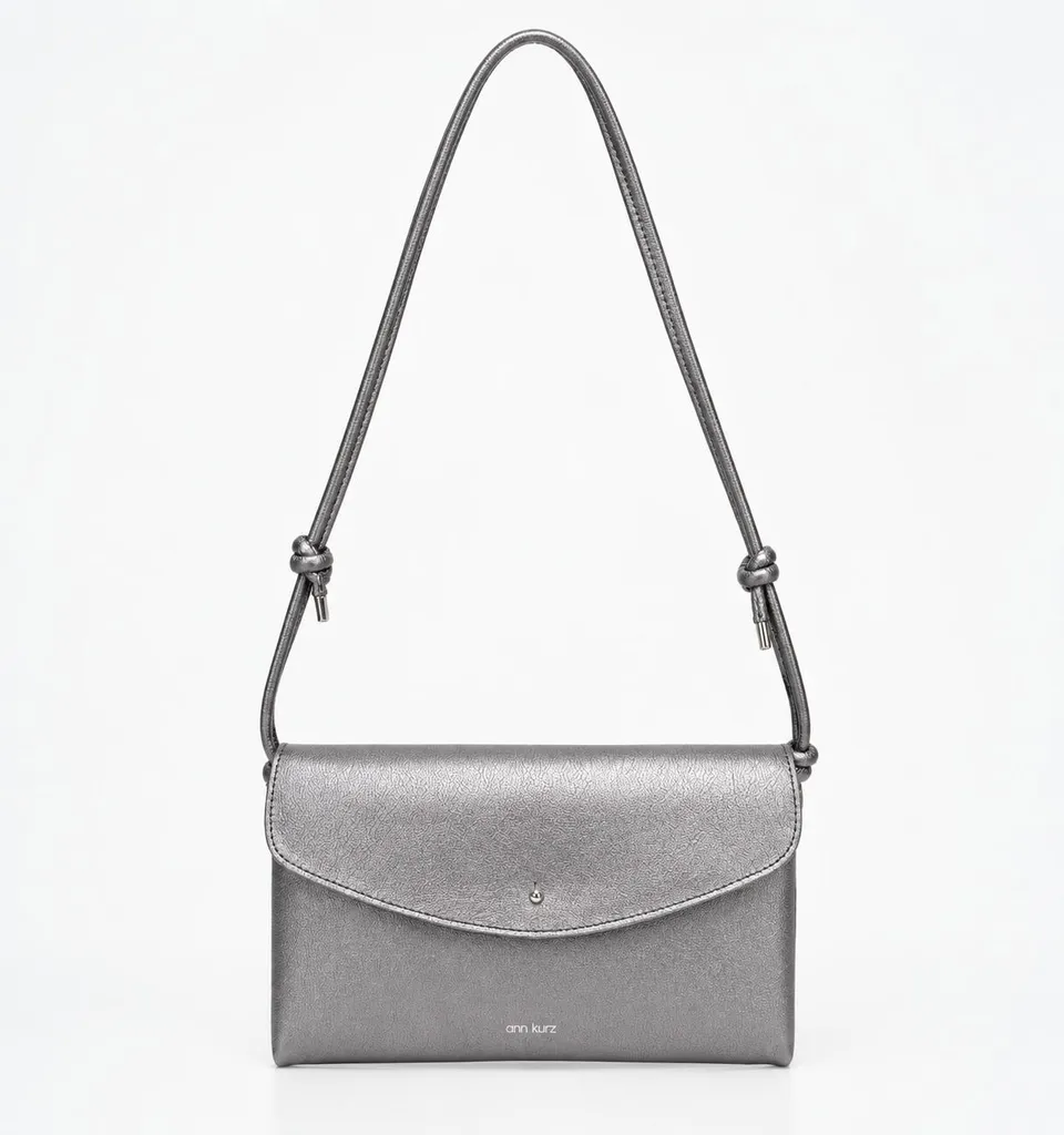 ann-kurz-cute-clutch-metallic-dark-silver-clutch-leder image 1