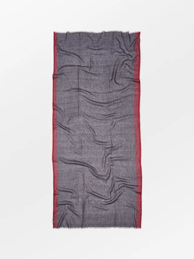 becks-ndergaard-stripy-cowea-schal-rot-baumwolle-85x185 image 1