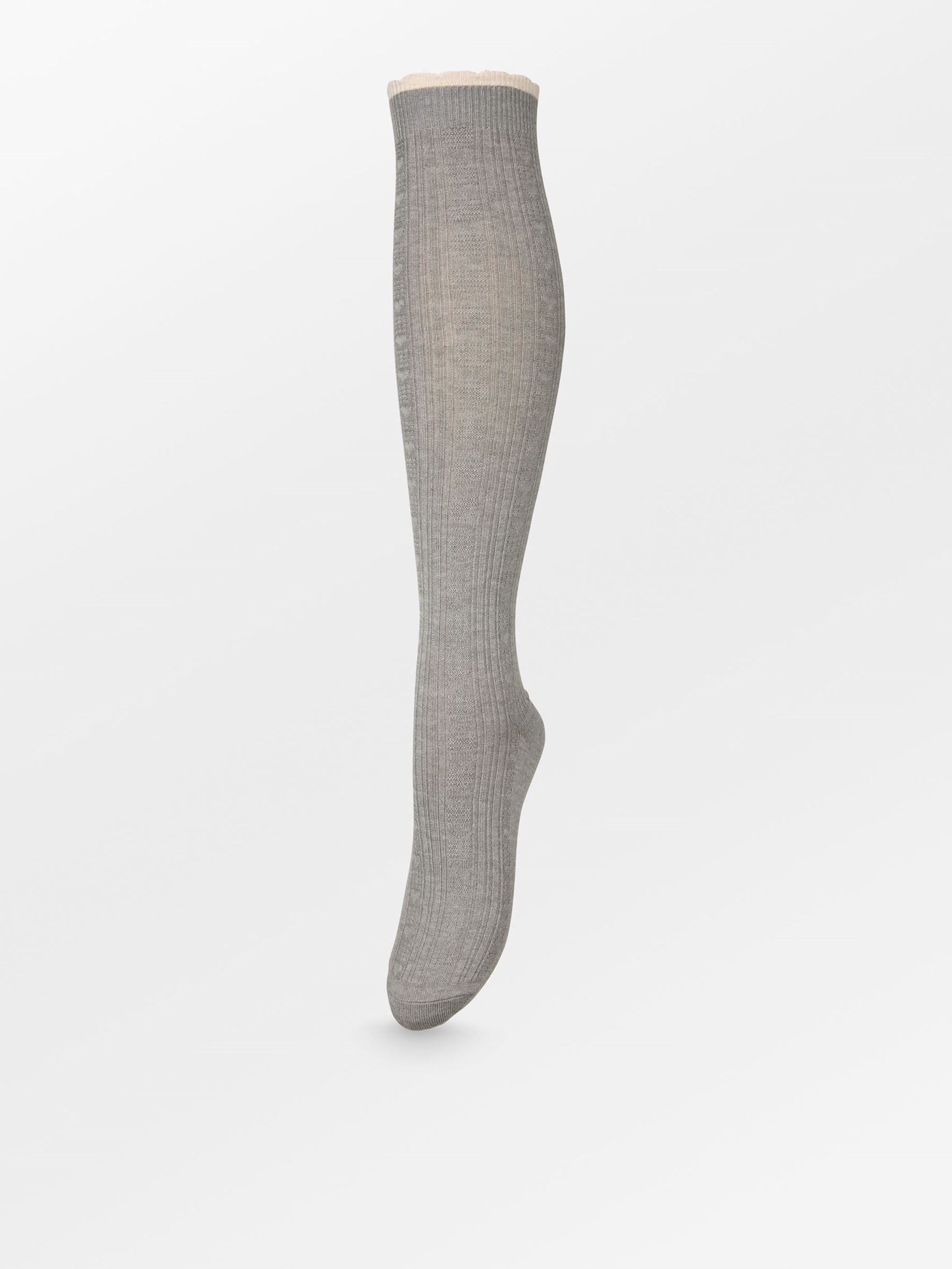 becks-ndergaard-scallop-knee-sock-grey-melange-wolle image 1