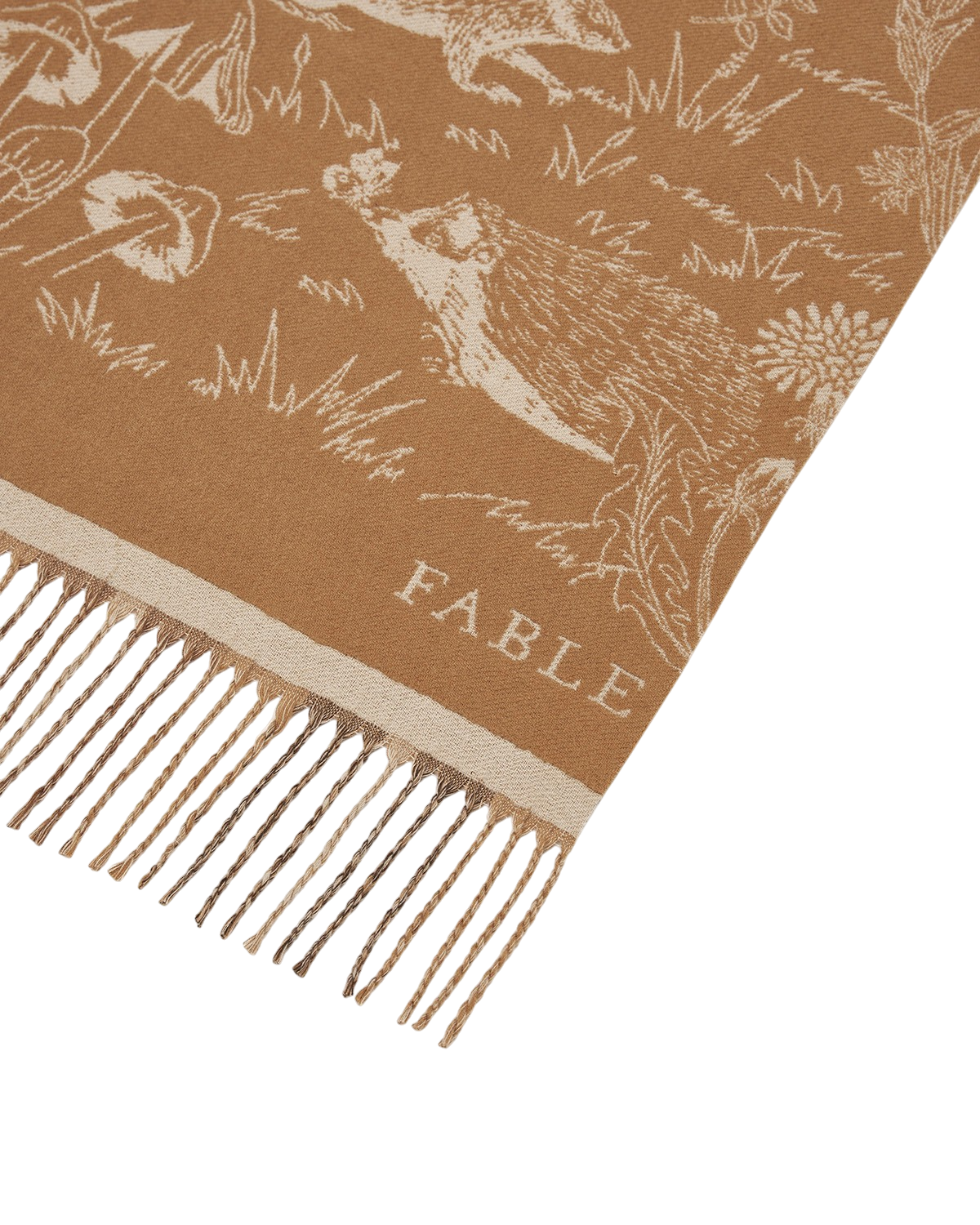 fable-england-woodland-schal-tan-karo-jacquard-lang image 6