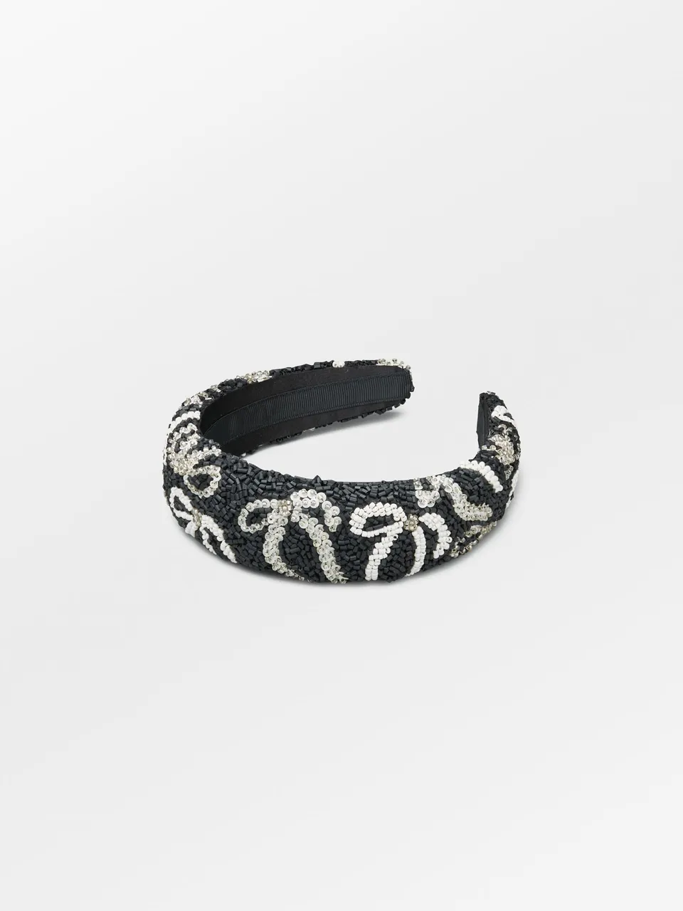becks-ndergaard-bow-wide-beaded-haarreif-schwarz-4-cm image 1
