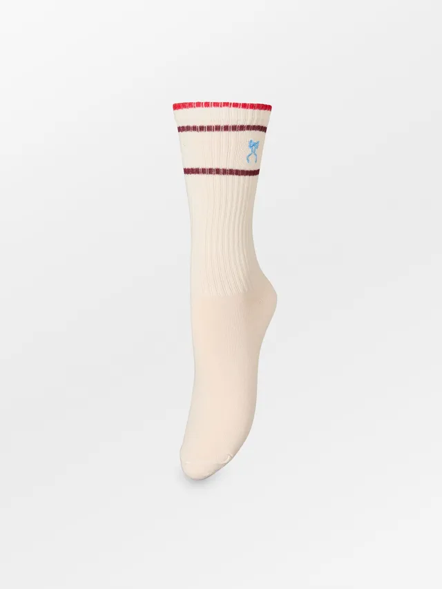 becks-ndergaard-sporty-bow-cotta-socke-weiss-rot-baumwolle image 1