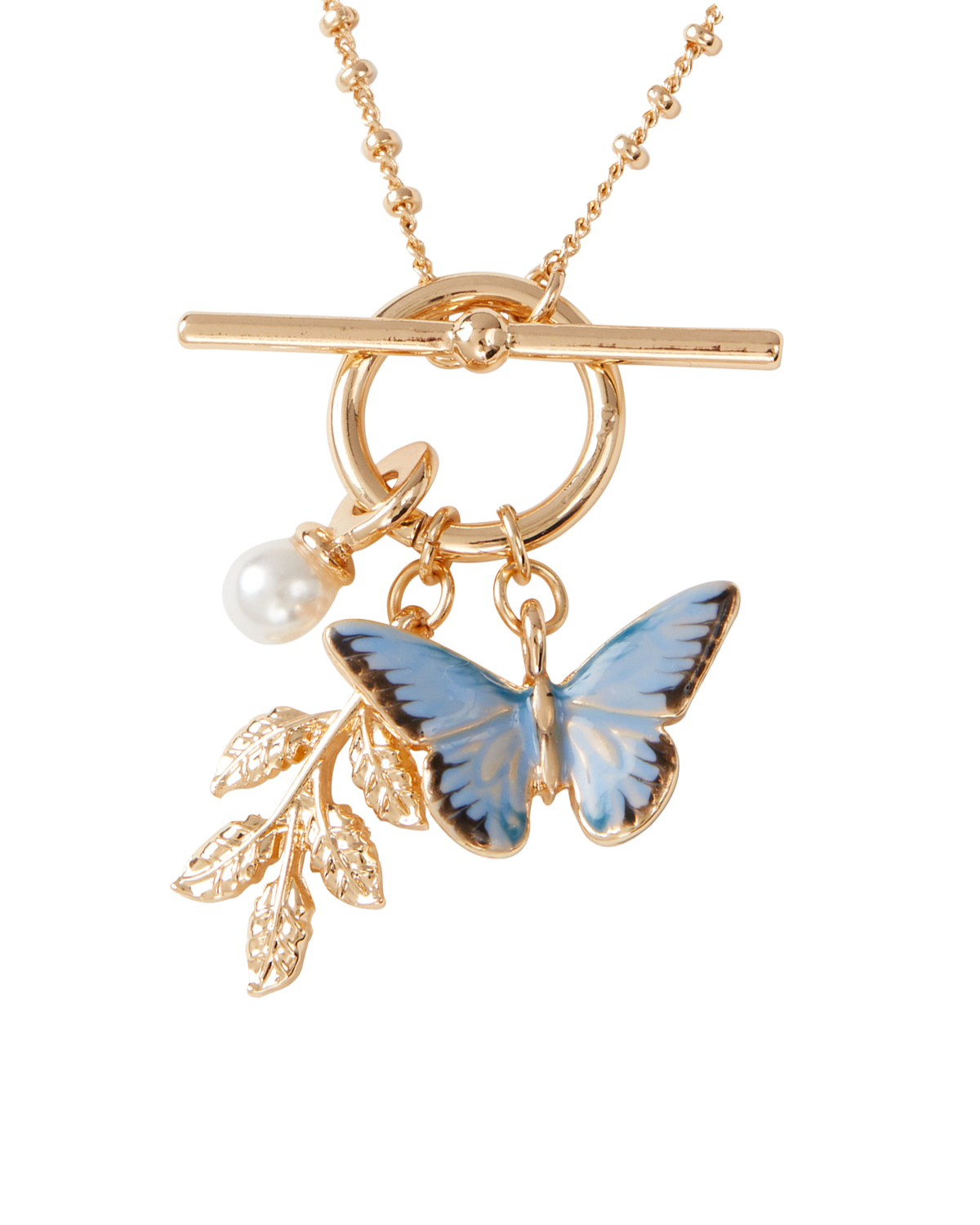 fable-england-jewellery-blue-butterfly-kette-emaille-blau image 1