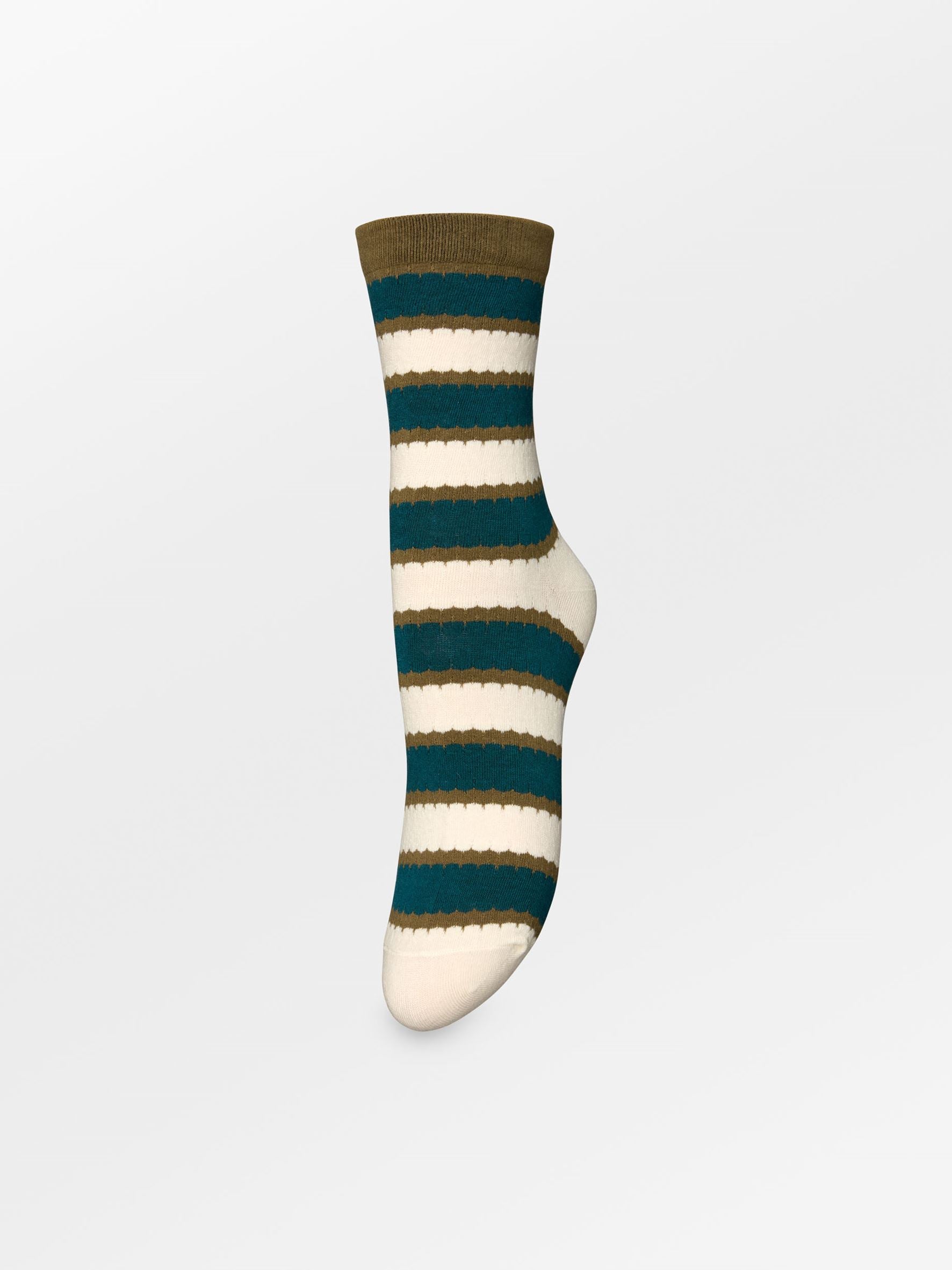 becks-ndergaard-scallopia-cotta-socke-mediterran-gr-n-gestreift-baumwolle image 1