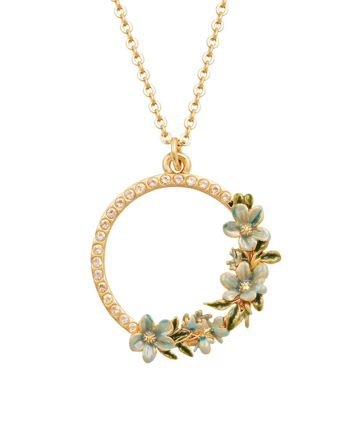 fable-england-floral-wreath-schmuckset-gold-blumen-kette-creolen image 3
