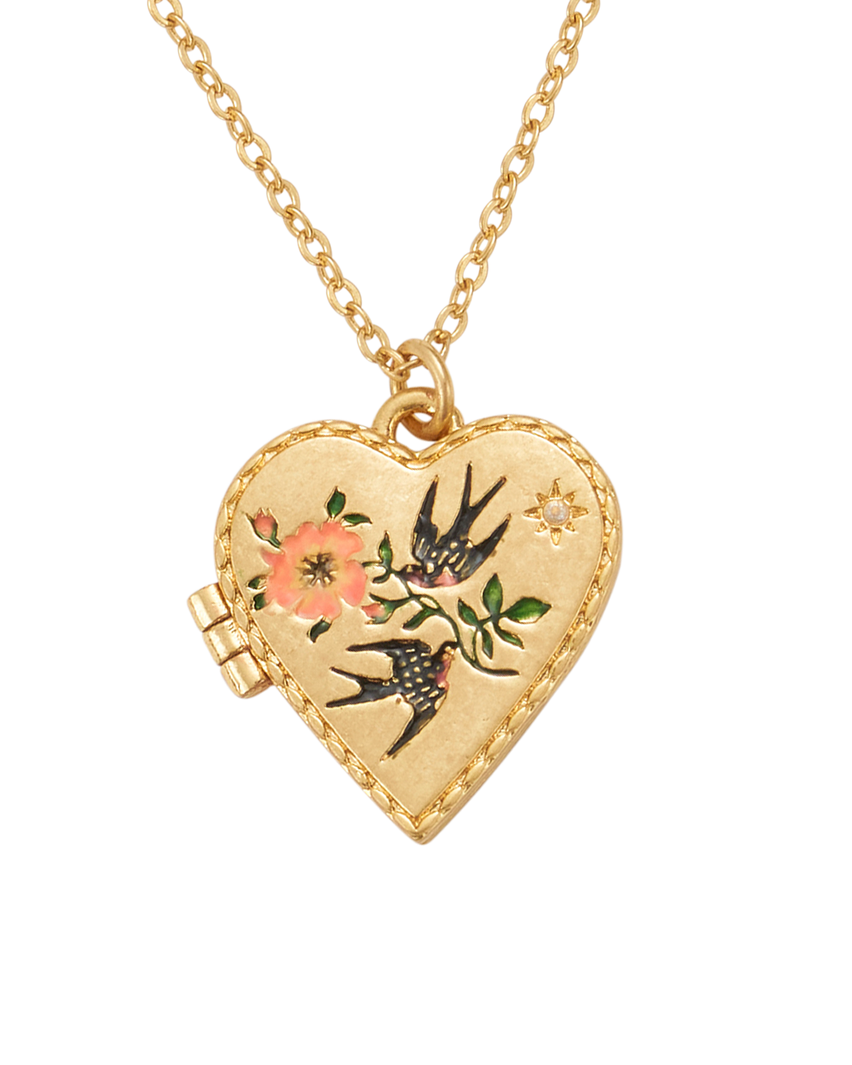 fable-england-swallow-heart-locket-halskette-gold-herz-medaillon image 1