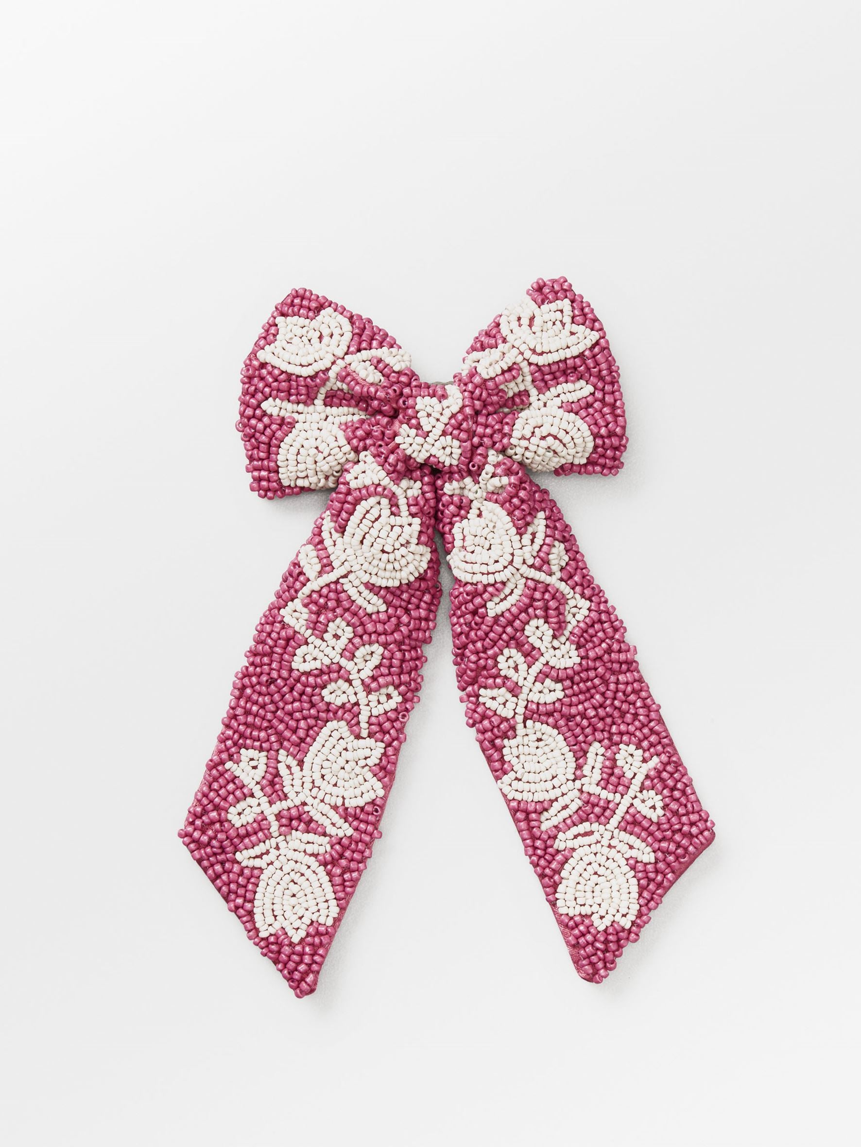 becks-ndergaard-dotted-flora-beaded-bow-clip-pink-glasperlen image 1