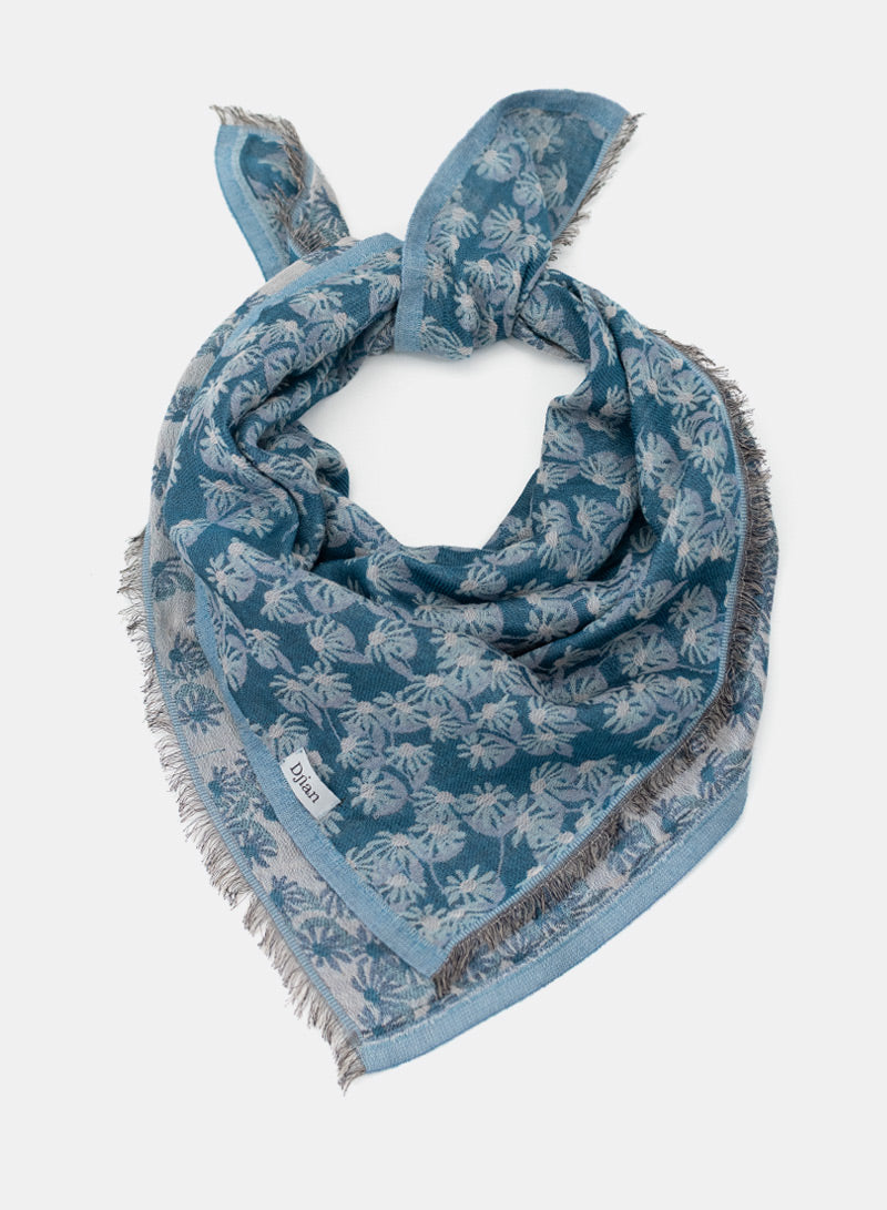 djian-daiki-tuch-baumwolle-blau-floral-70x70 image 1