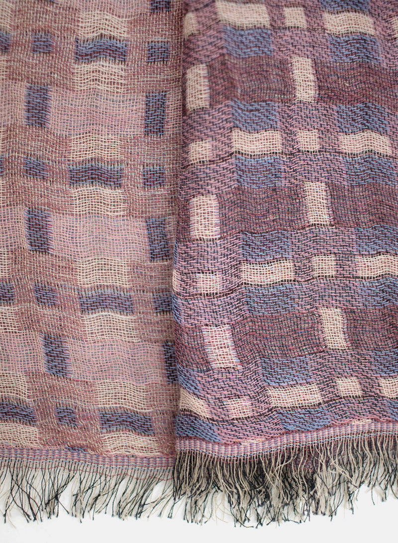 djian-katinka-schal-baumwolle-rot-karo image 2