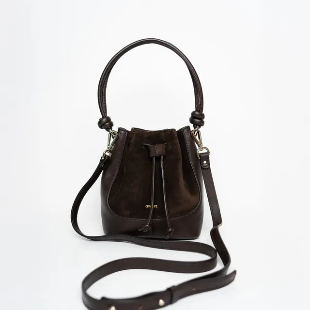 ann-kurz-mini-saku-beuteltasche-suede-mix-mocha-leder image 1