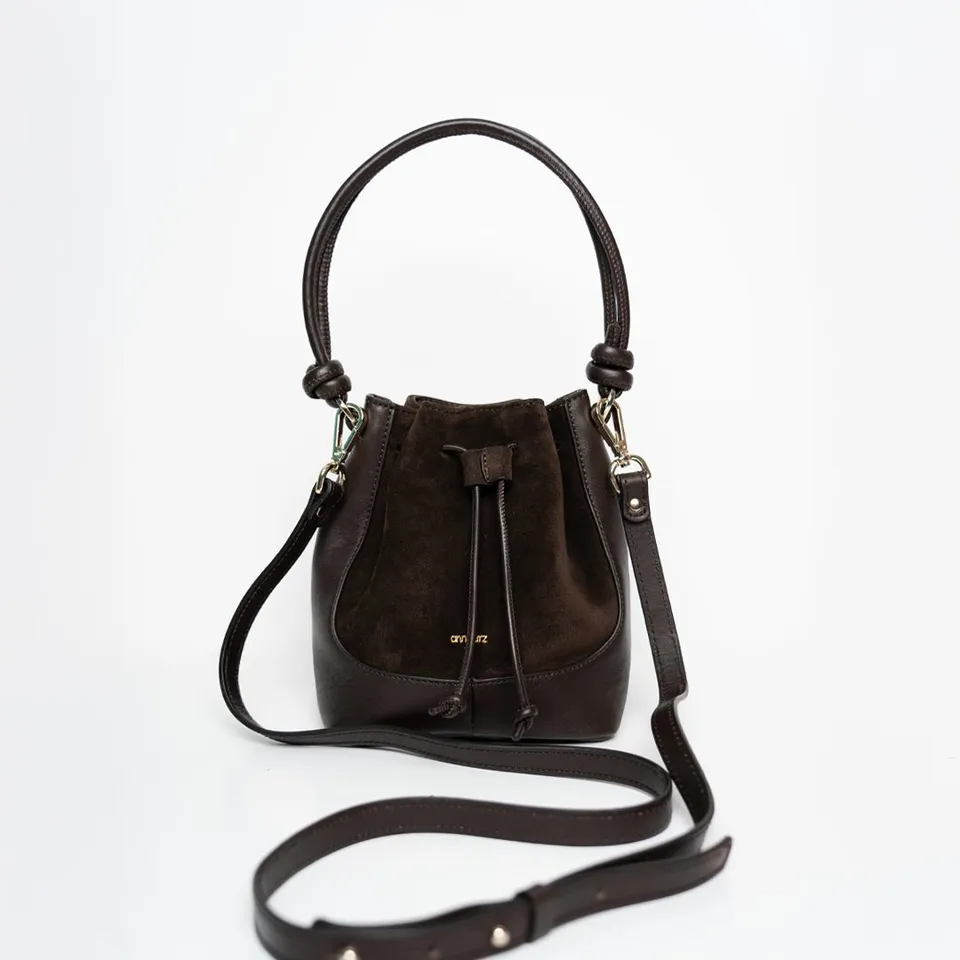ann-kurz-mini-saku-beuteltasche-suede-mix-mocha-leder image 1