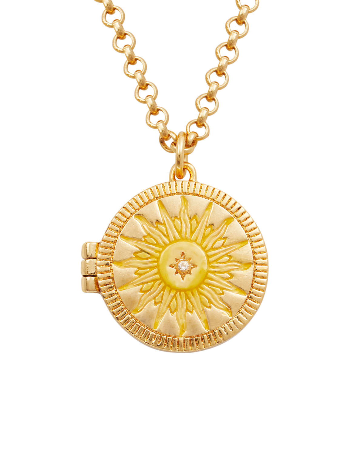 fable-england-jewellery-sun-locket-halskette-gold-medaillon image 1