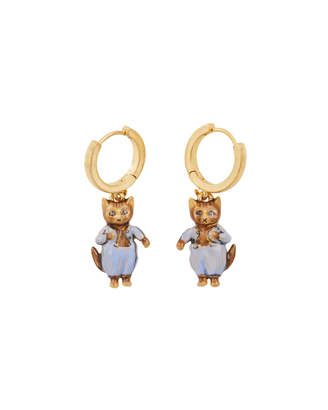 fable-england-peter-rabbit-tom-kitten-huggie-ohrringe-gold image 1