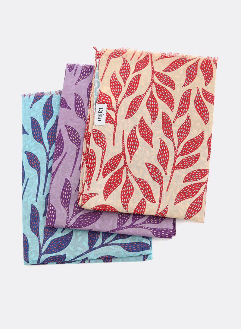 djian-good-friends-schal-baumwolle-lila-taupe-floral image 2