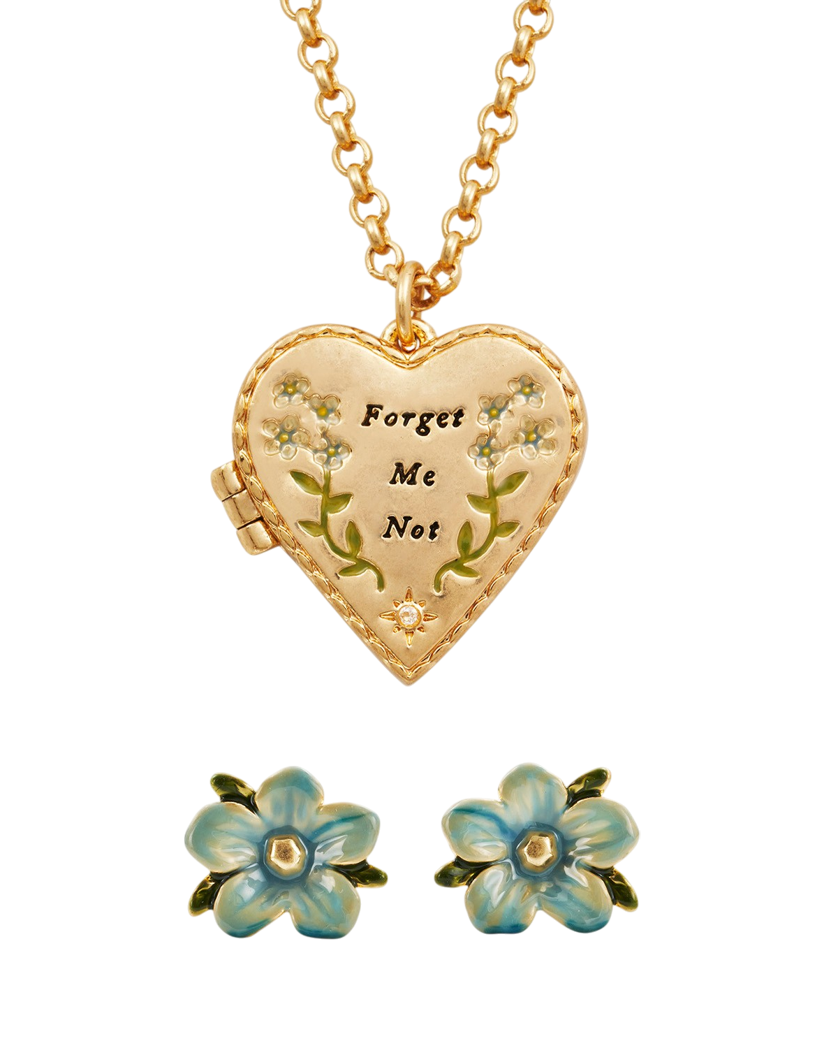 fable-england-forget-me-not-schmuckset-gold-herz image 1
