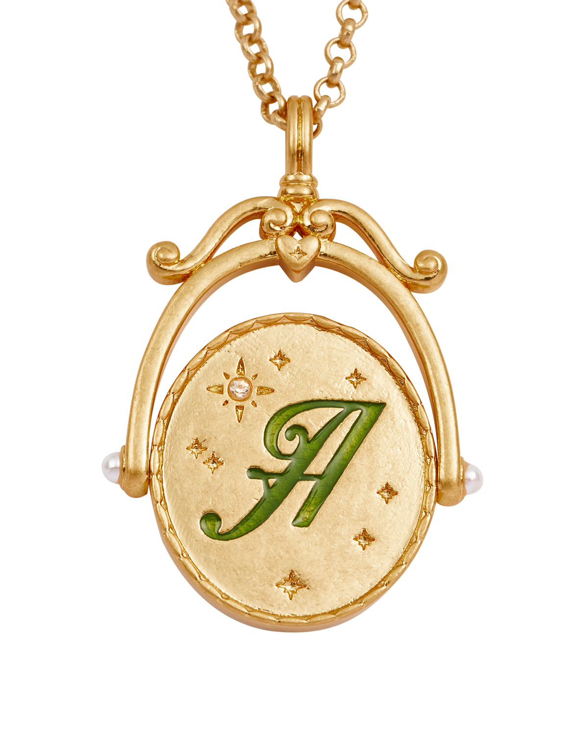 fable-england-jewellery-a-anemone-gold-spinner-halskette-buchstabe-a image 1