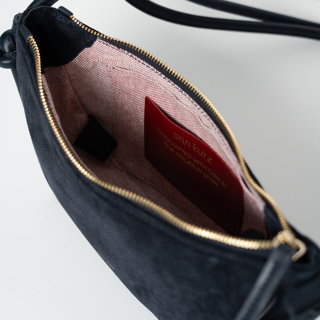 ann-kurz-mini-half-moon-crossbody-suede-navy image 2