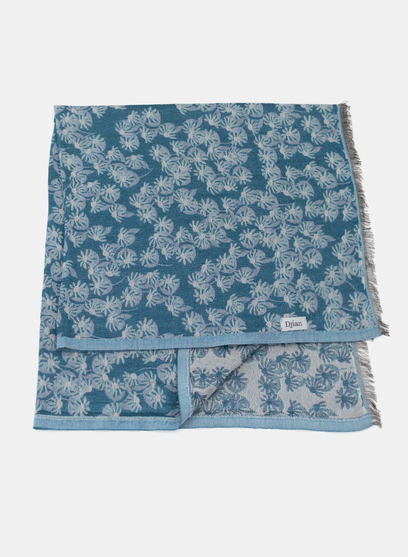 djian-daiki-tuch-baumwolle-blau-floral-70x70 image 3