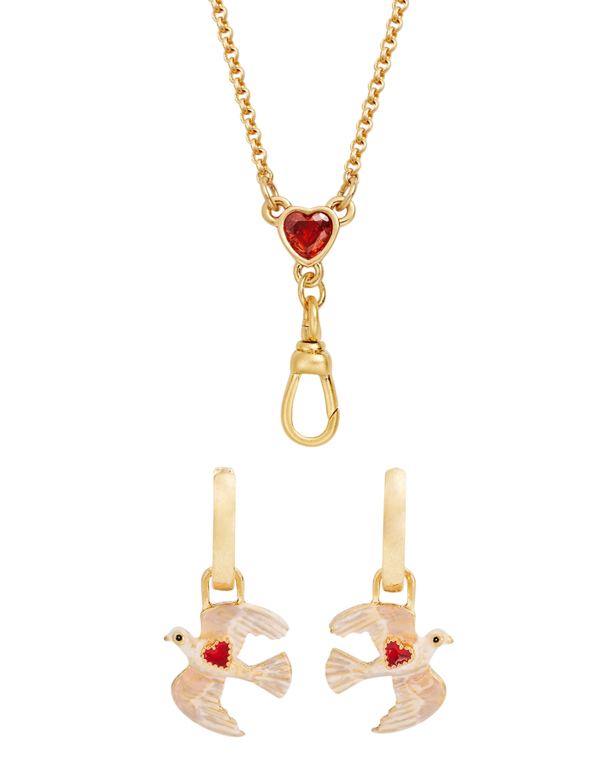fable-england-love-heart-schmuckset-gold-herz-taube image 1