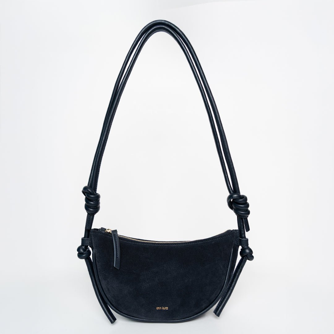 ann-kurz-mini-half-moon-crossbody-suede-navy image 1