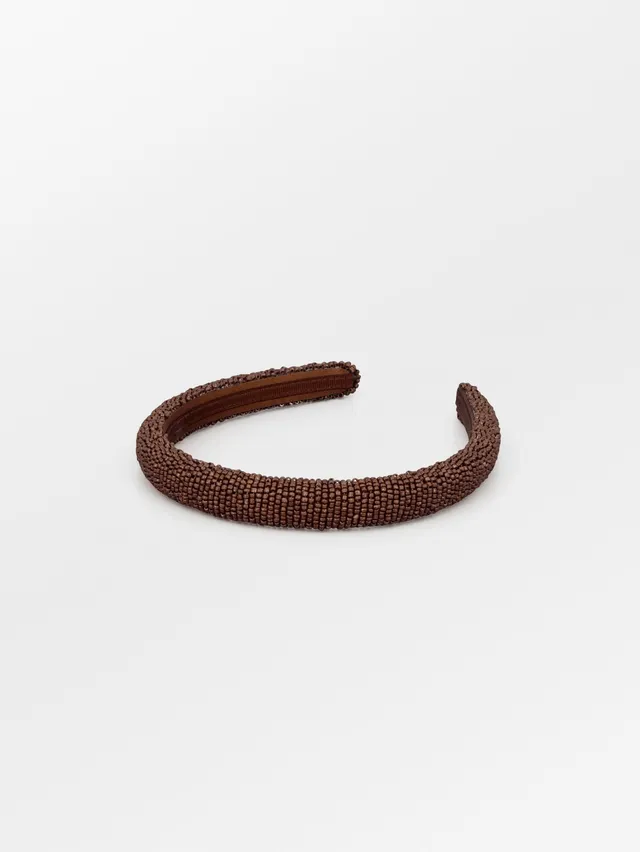 becks-ndergaard-solid-slim-haarband-perlen-braun-1-5cm image 1