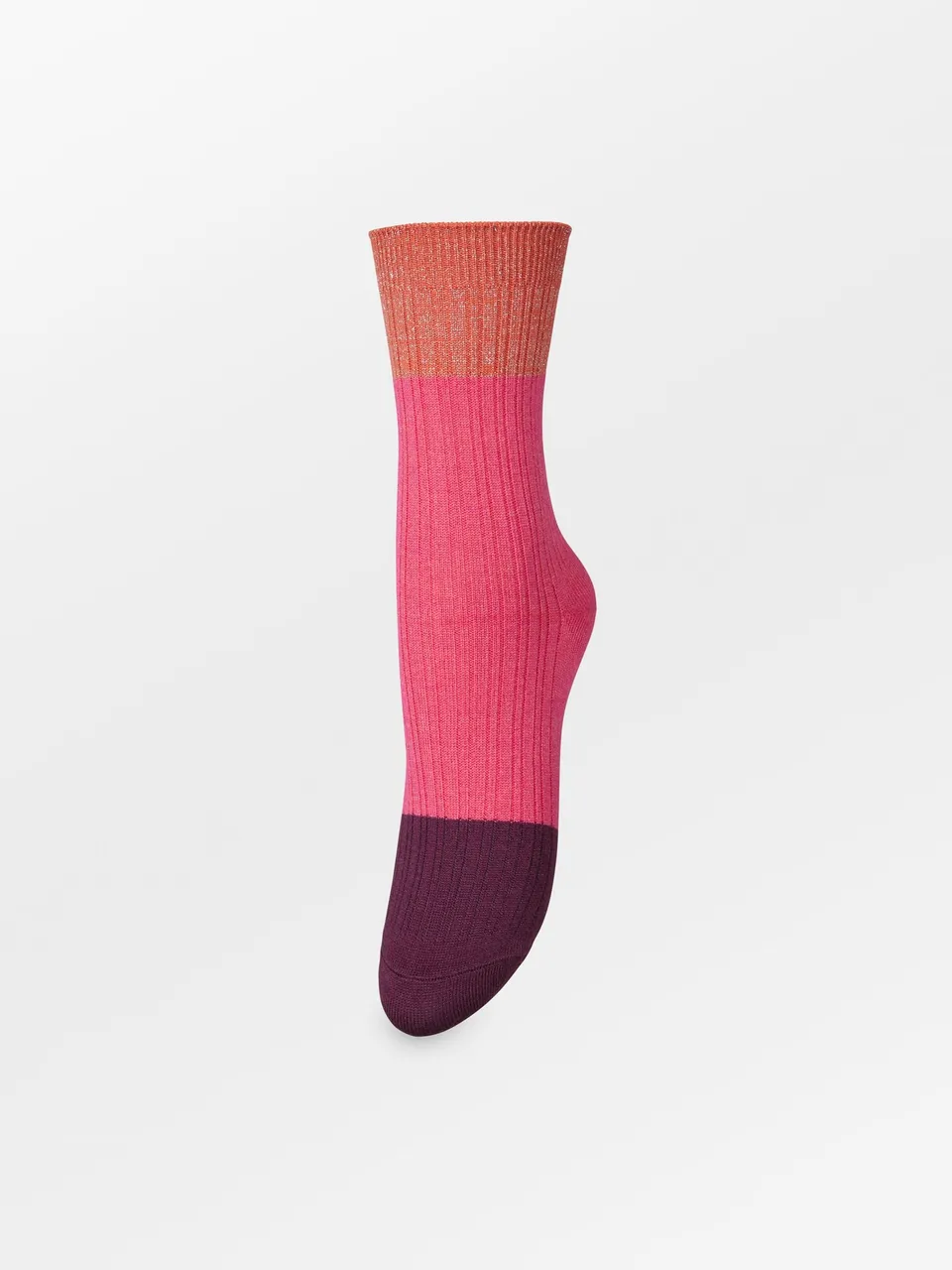 becks-ndergaard-colourblock-bam-socken-carmine-pink-bambus image 1
