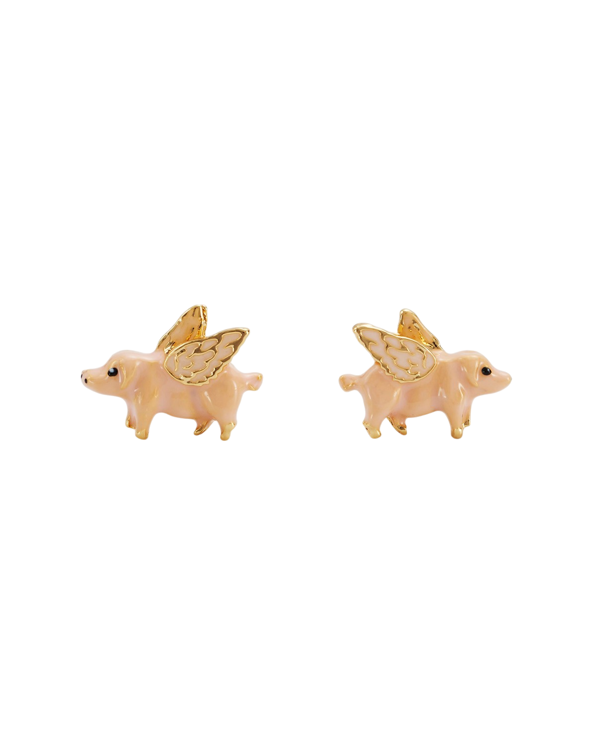 fable-england-flying-pig-ohrstecker-gold-emaille-schwein image 1