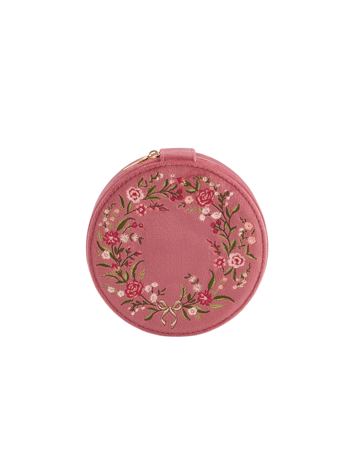 fable-england-floral-wreath-schmuckk-stchen-rosa-samt-bestickt image 1