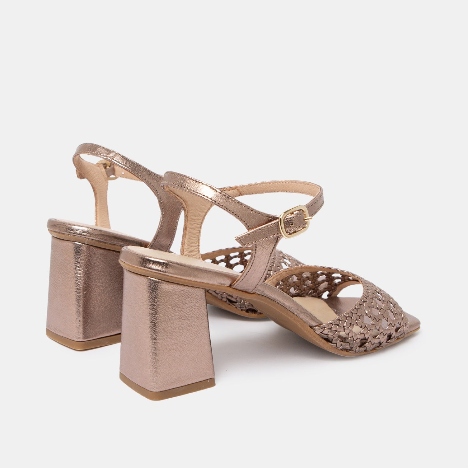 ann-kurz-braided-heel-sandalen-metallic-rame-leder image 4