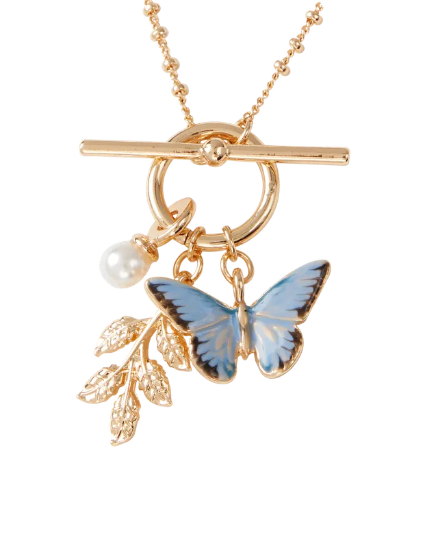 fable-england-jewellery-blue-butterfly-kette-emaille-blau image 1