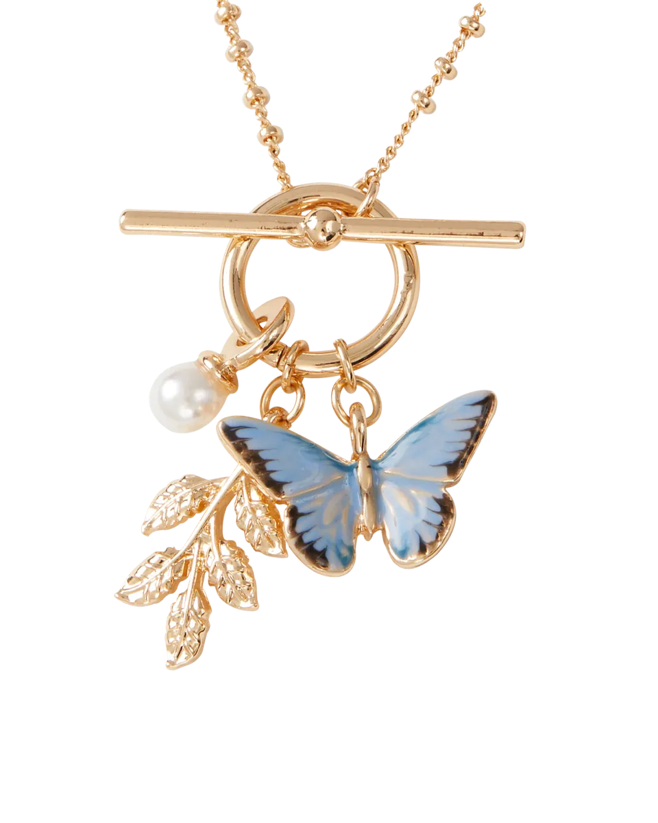fable-england-jewellery-blue-butterfly-kette-emaille-blau image 1