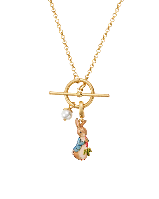 fable-england-peter-rabbit-halskette-gold-emaille-perle-hase image 1